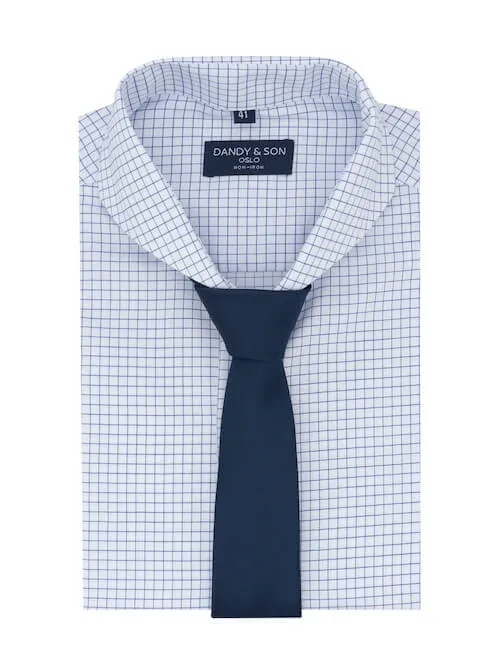 Extreme Cutaway Non-Iron Blue Light Grid Shirt