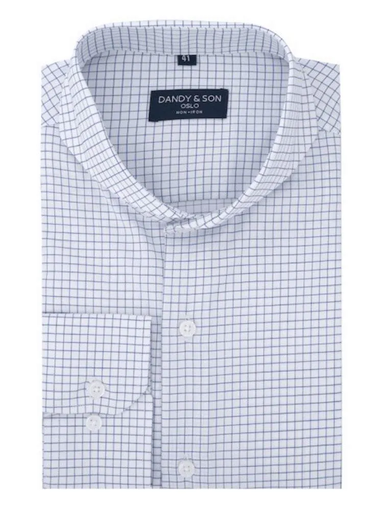 Extreme Cutaway Non-Iron Blue Light Grid Shirt