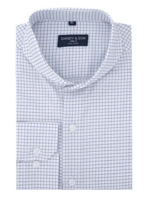 Extreme Cutaway Non-Iron Blue Light Grid Shirt