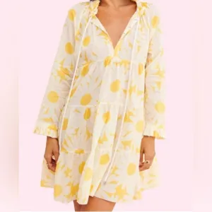 EYWASOULS MALIBU CORA MINI DRESS IN DELIGHTFUL DAISIES