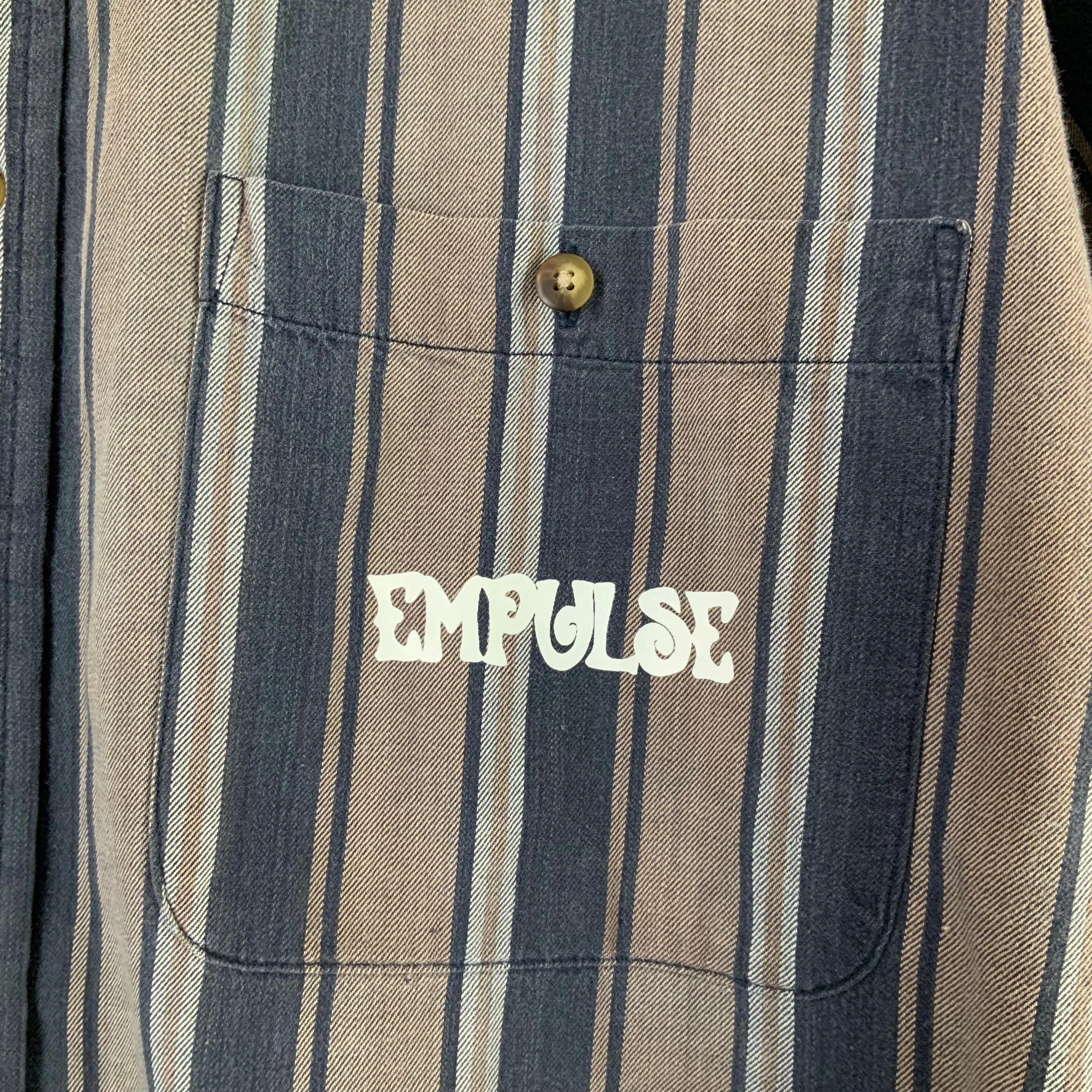 Faded Stripes Cropped Button-up