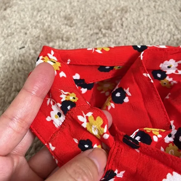 Faithfull The Brand  Celeste Wrap Midi Ruffle Skirt in Red Jasmine Floral Rayon