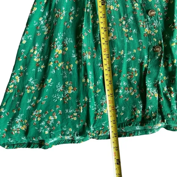 FAITHFULL The Brand Margot Cap Estel Ditsy Floral Dress Sz M 6 Kelly Green