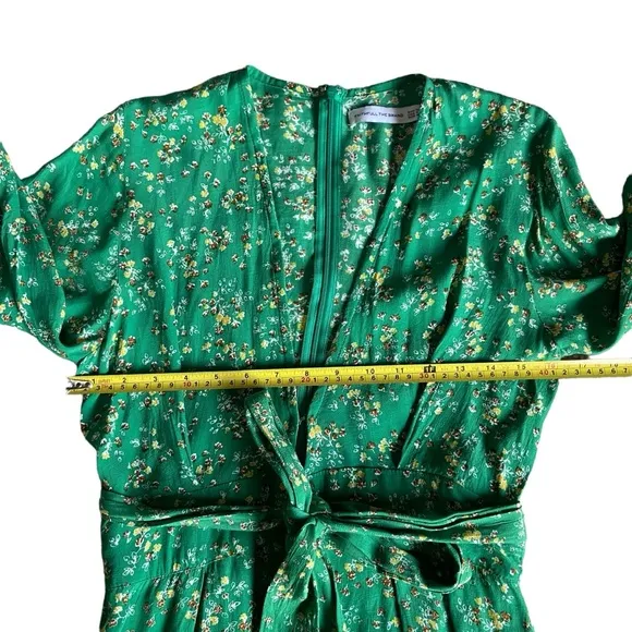 FAITHFULL The Brand Margot Cap Estel Ditsy Floral Dress Sz M 6 Kelly Green