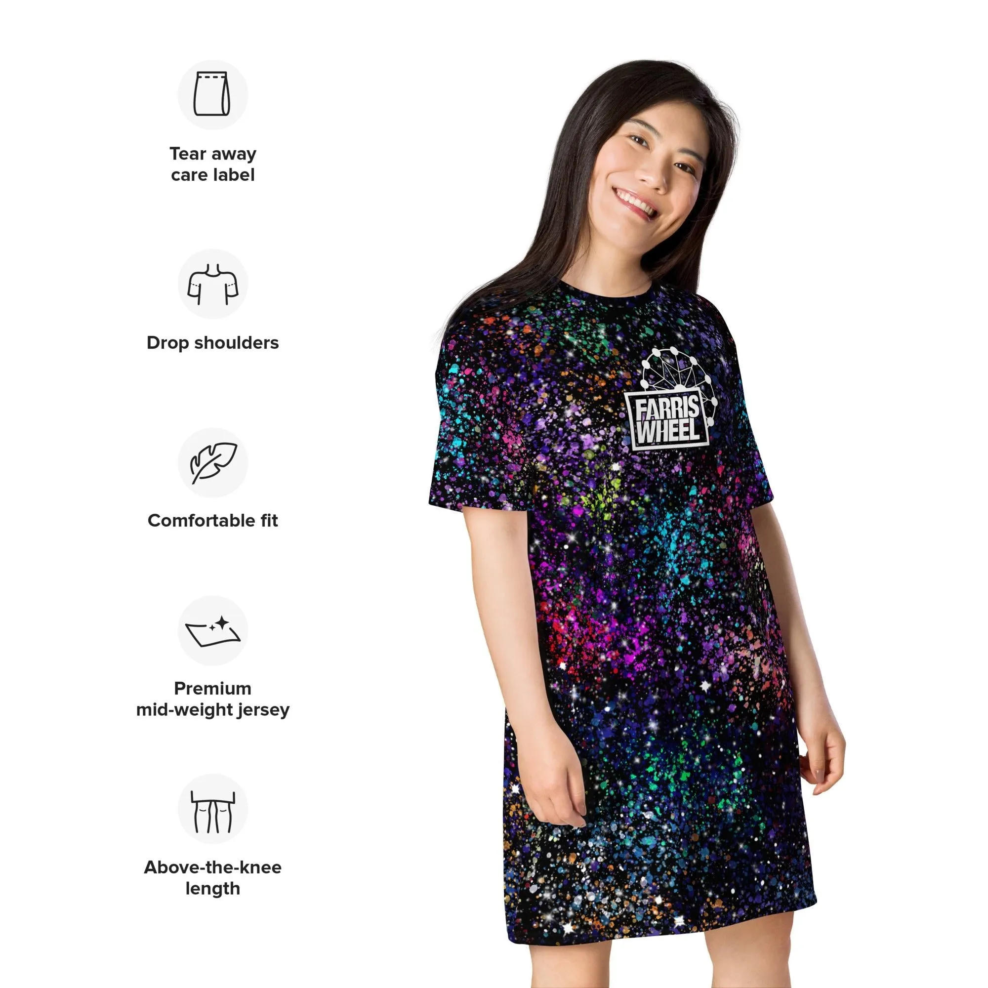 Farris Wheel Galaxy T-shirt Dress