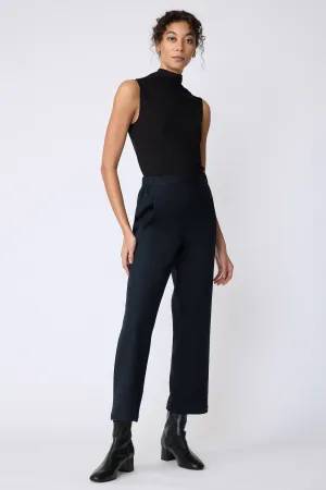 Felted Jersey Angle Seam Crop Pant - Midnight