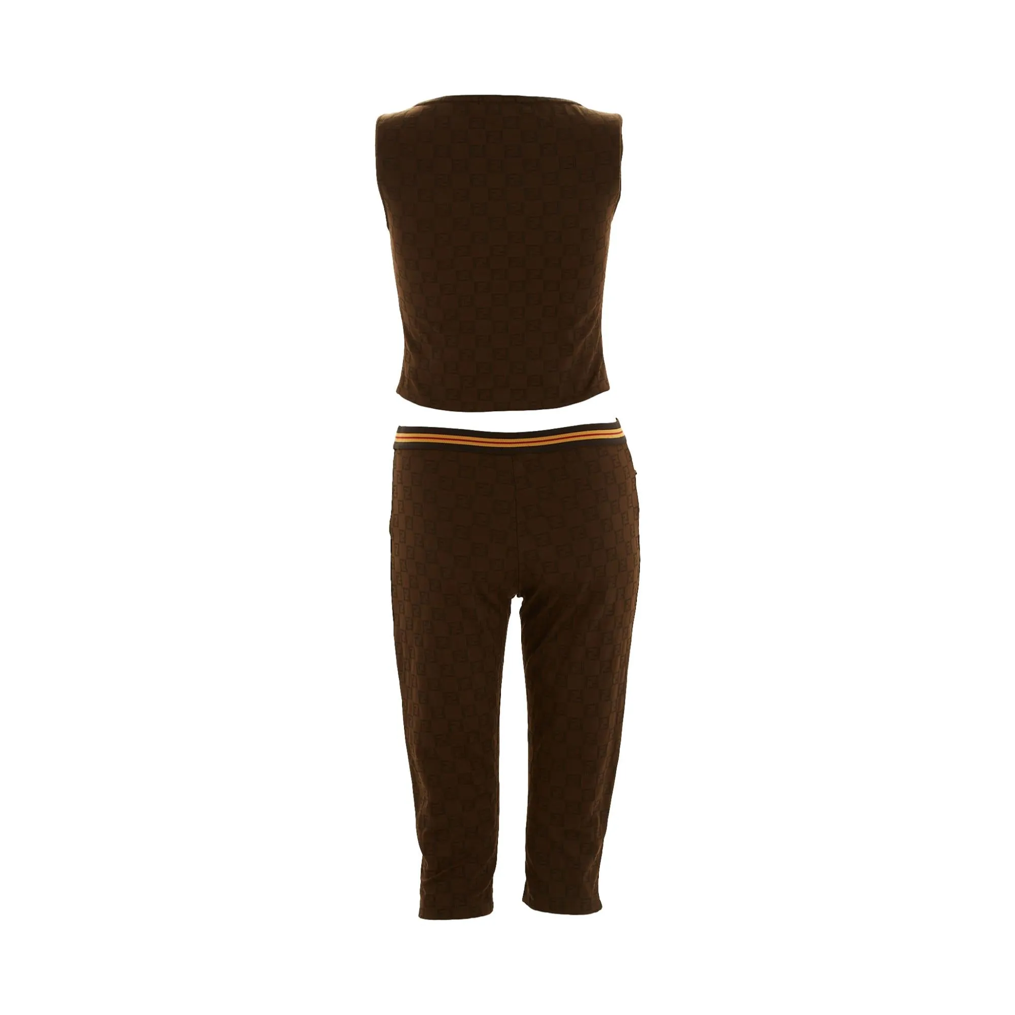 Fendi Brown Logo Pant Set