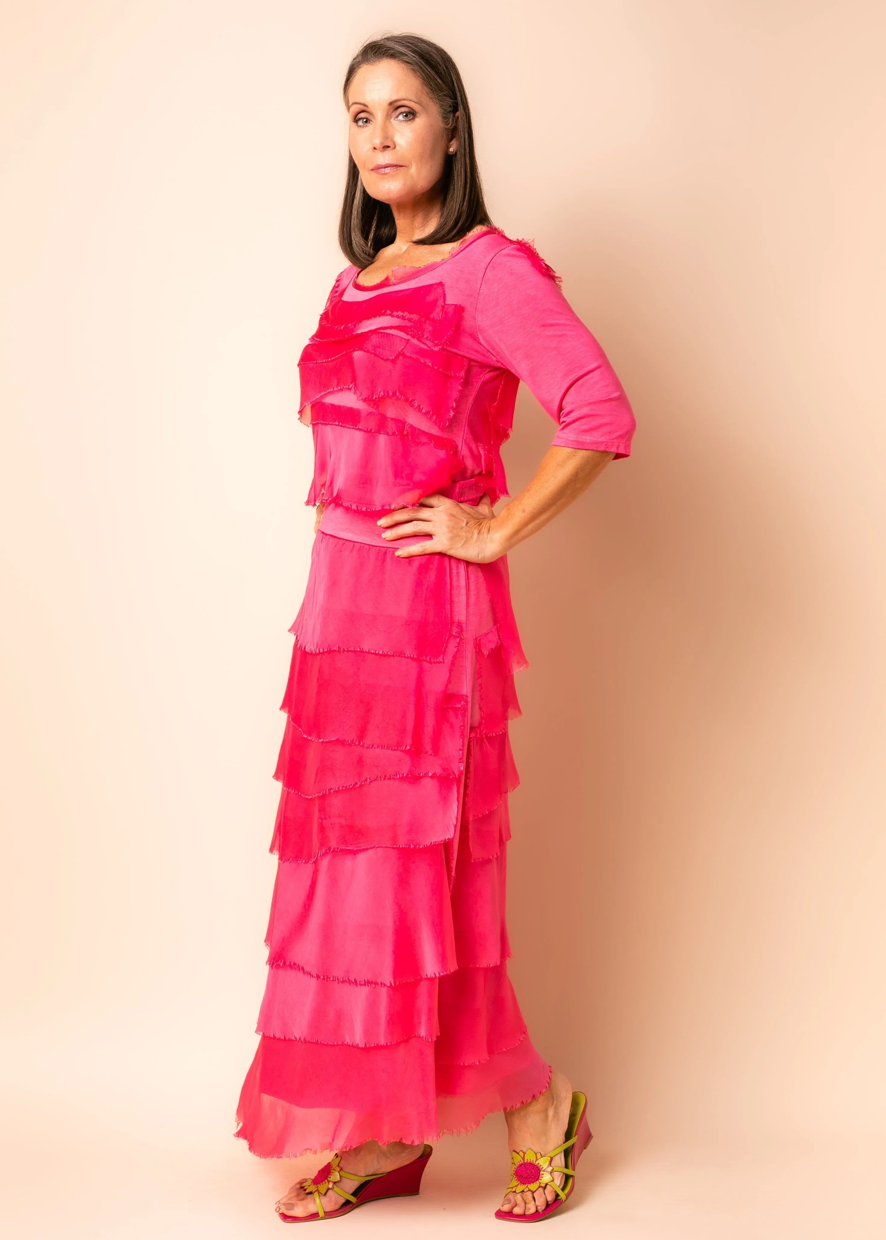 Fifi Silk Skirt in Raspberry Sorbet