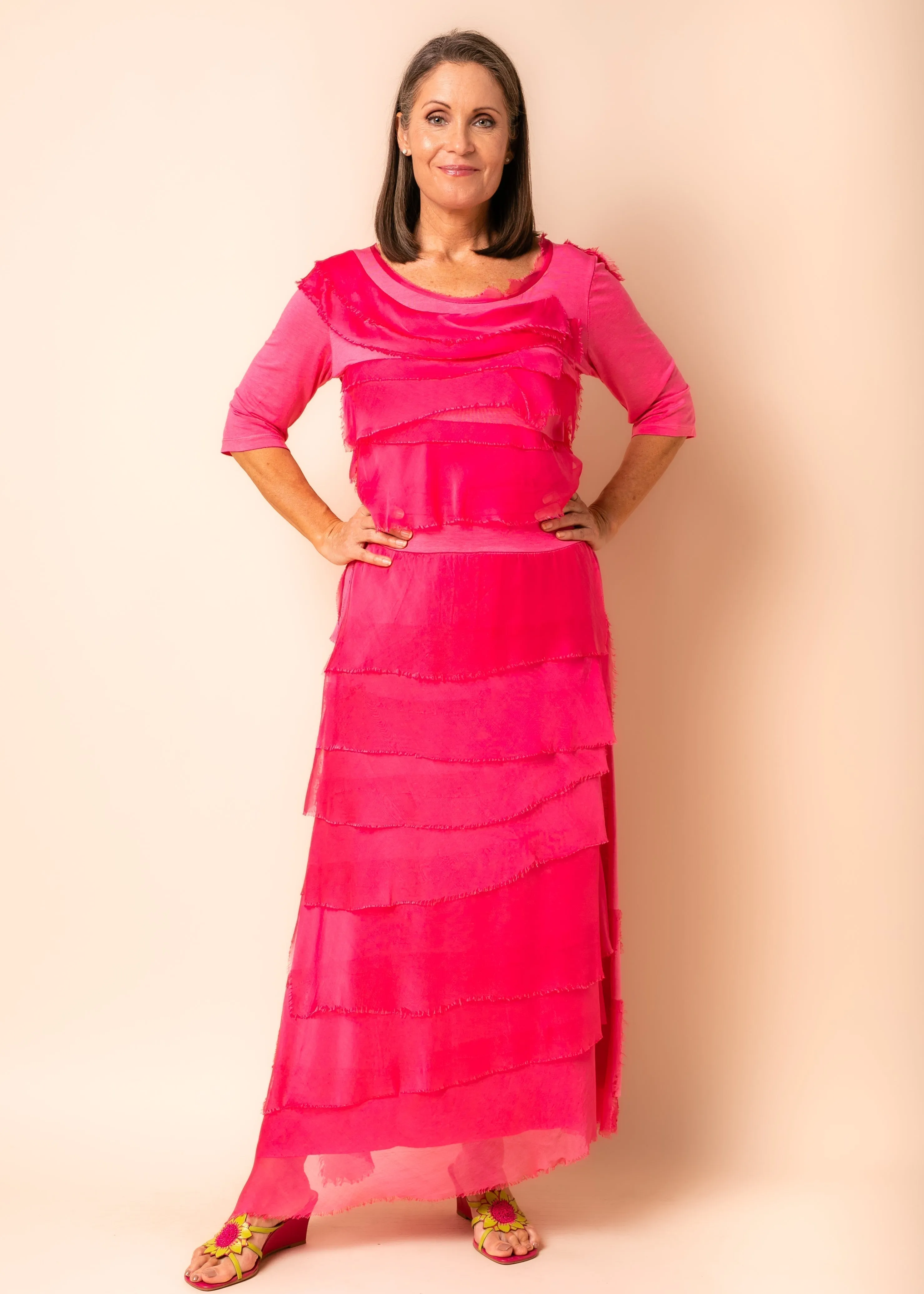 Fifi Silk Skirt in Raspberry Sorbet