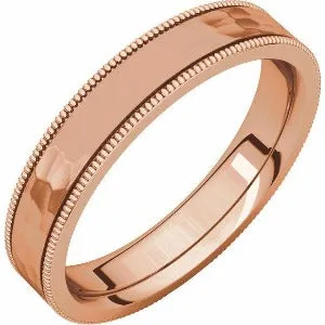 Flat Milgrain Band with Satin & Hammer Finish 51533 - 2 mm - 6 mm