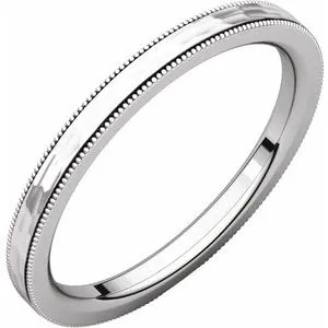 Flat Milgrain Band with Satin & Hammer Finish 51533 - 2 mm - 6 mm
