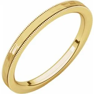 Flat Milgrain Band with Satin & Hammer Finish 51533 - 2 mm - 6 mm