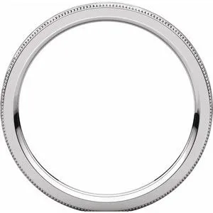Flat Milgrain Band with Satin & Hammer Finish 51533 - 2 mm - 6 mm