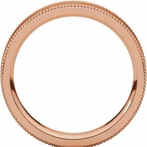 Flat Milgrain Band with Satin & Hammer Finish 51533 - 2 mm - 6 mm