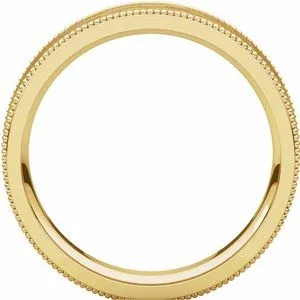 Flat Milgrain Band with Satin & Hammer Finish 51533 - 2 mm - 6 mm
