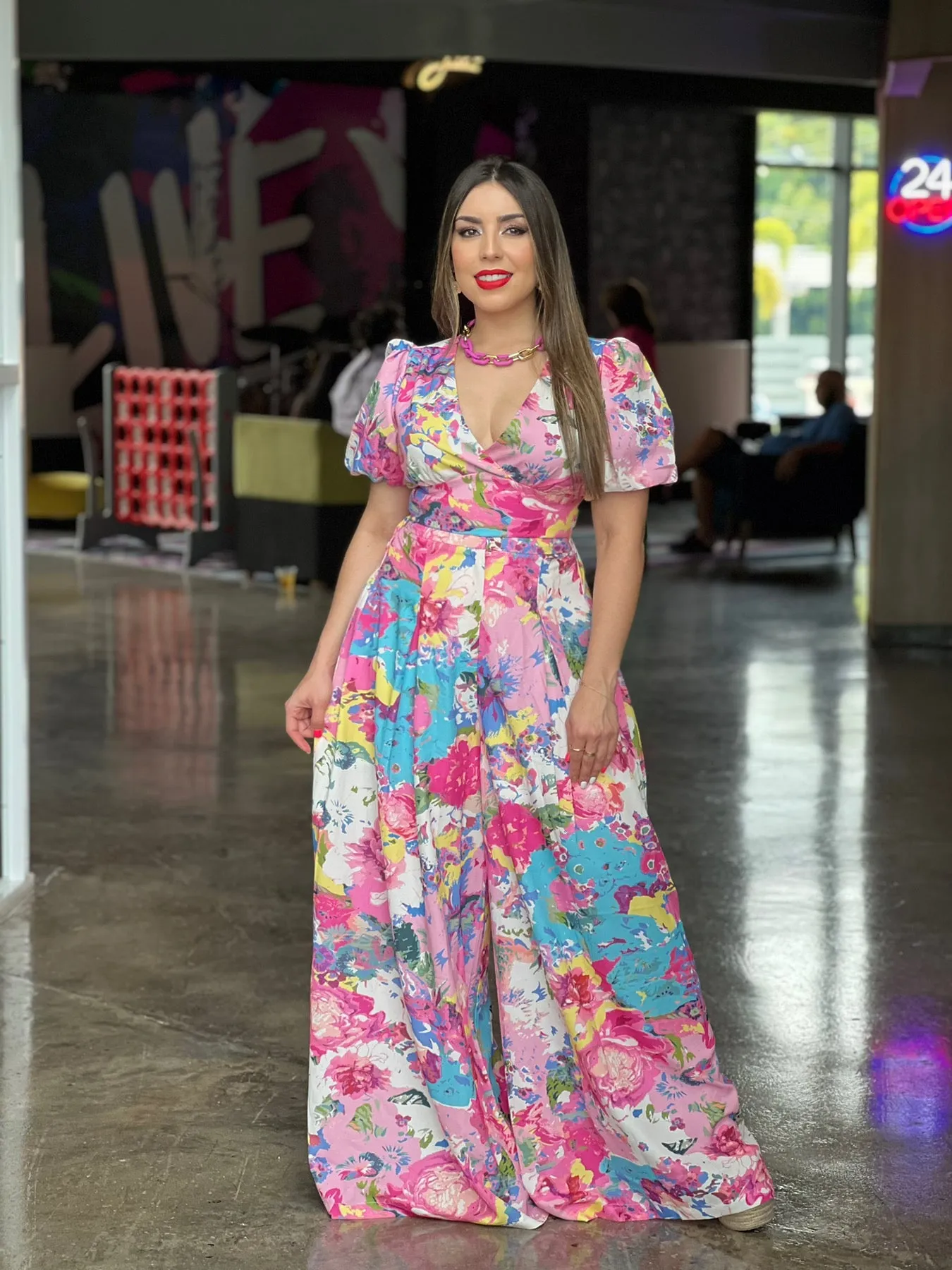 Floral Print Pant Set