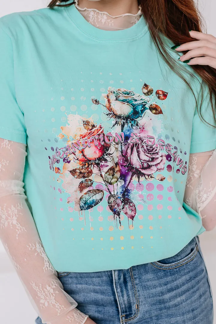 Flower Pastel Dotted Graphic Tee