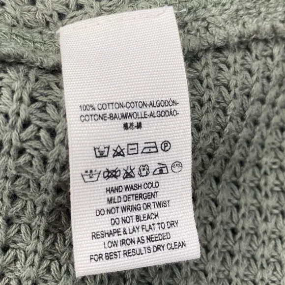 Free people green sweater 100% cotton size xs