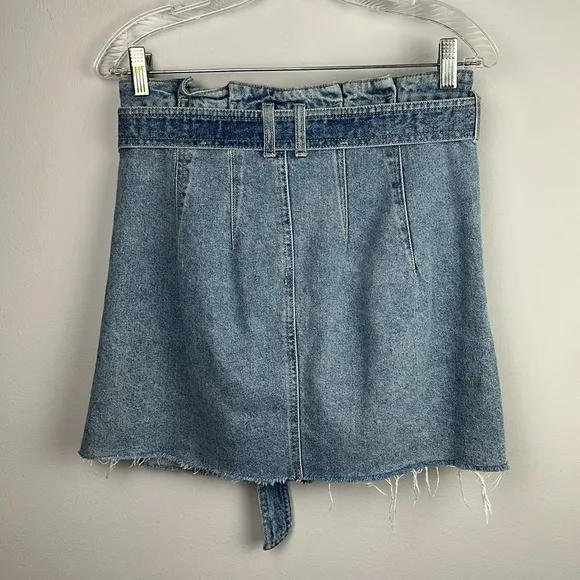 Free People We the Free East of Eden Denim Mini Skirt Size 27 High Rise Cotton