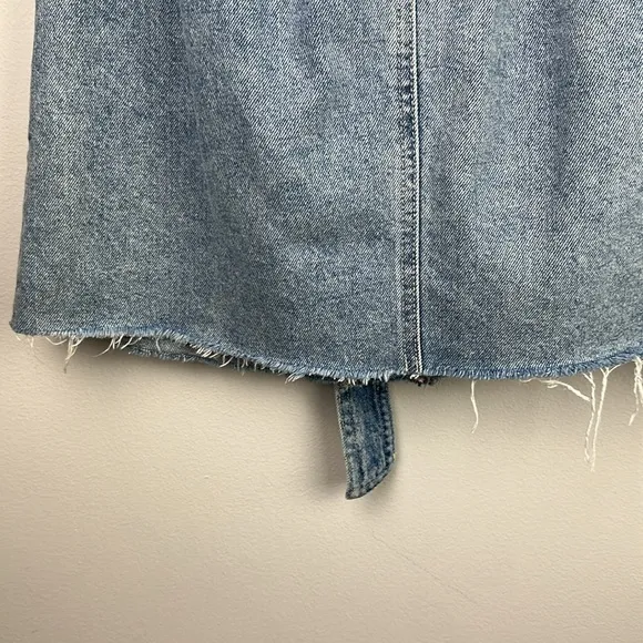 Free People We the Free East of Eden Denim Mini Skirt Size 27 High Rise Cotton