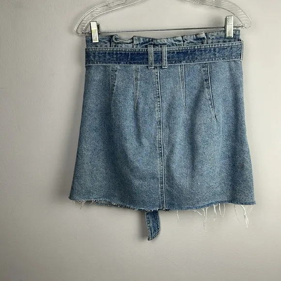 Free People We the Free East of Eden Denim Mini Skirt Size 27 High Rise Cotton