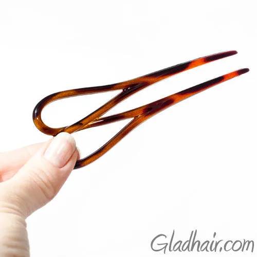 French Tortoise Plastic Double Twist Hair Pin