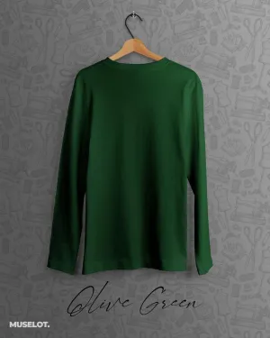Full sleeves olive green t shirt