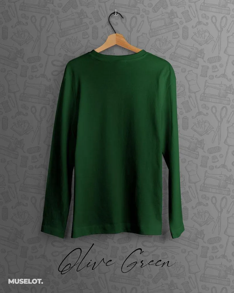 Full sleeves olive green t shirt