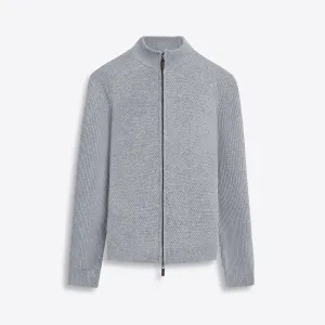 Full Zip Herringbone Sweater