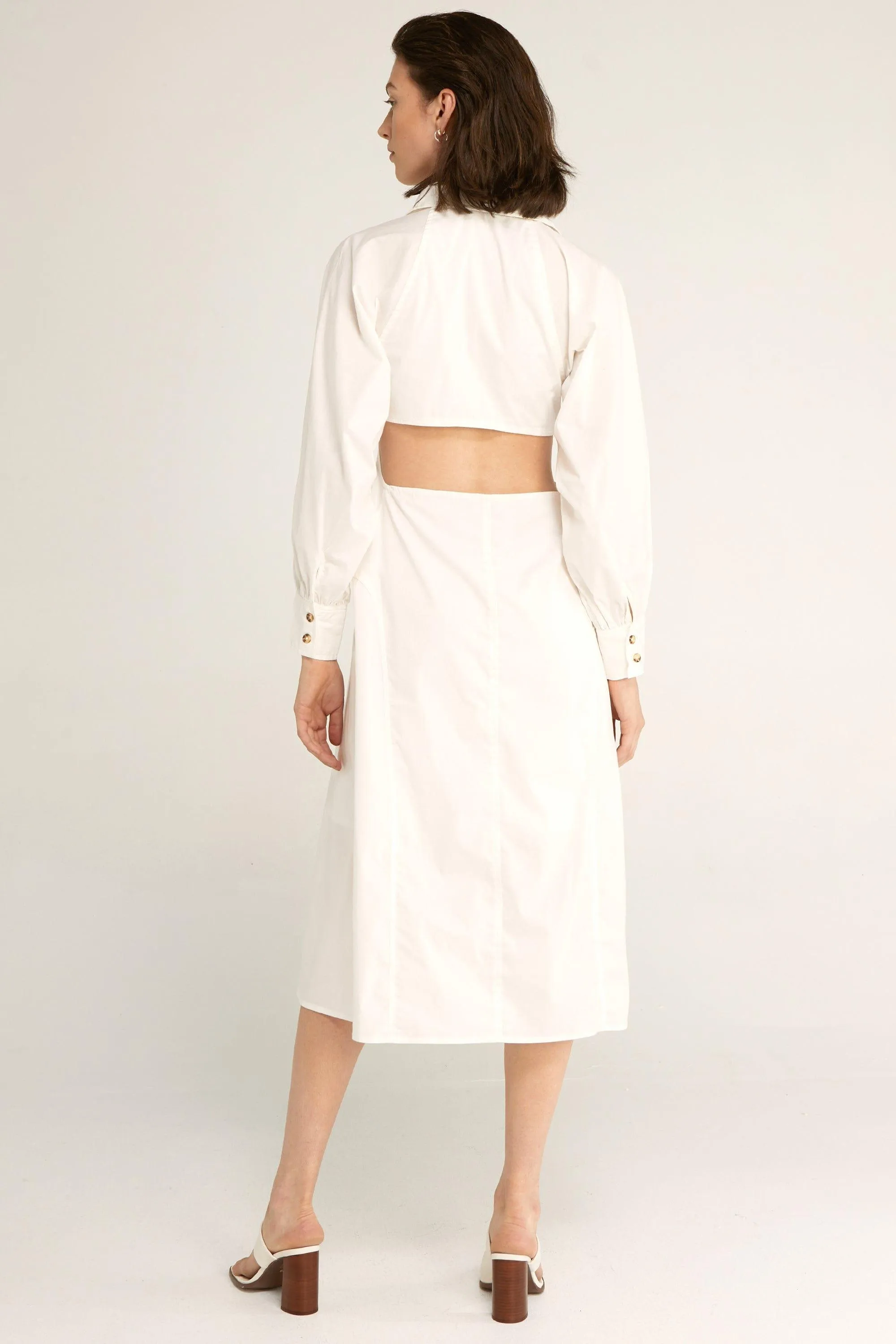 GARDEN PARTY MAXI SHIRT DRESS | WHITE