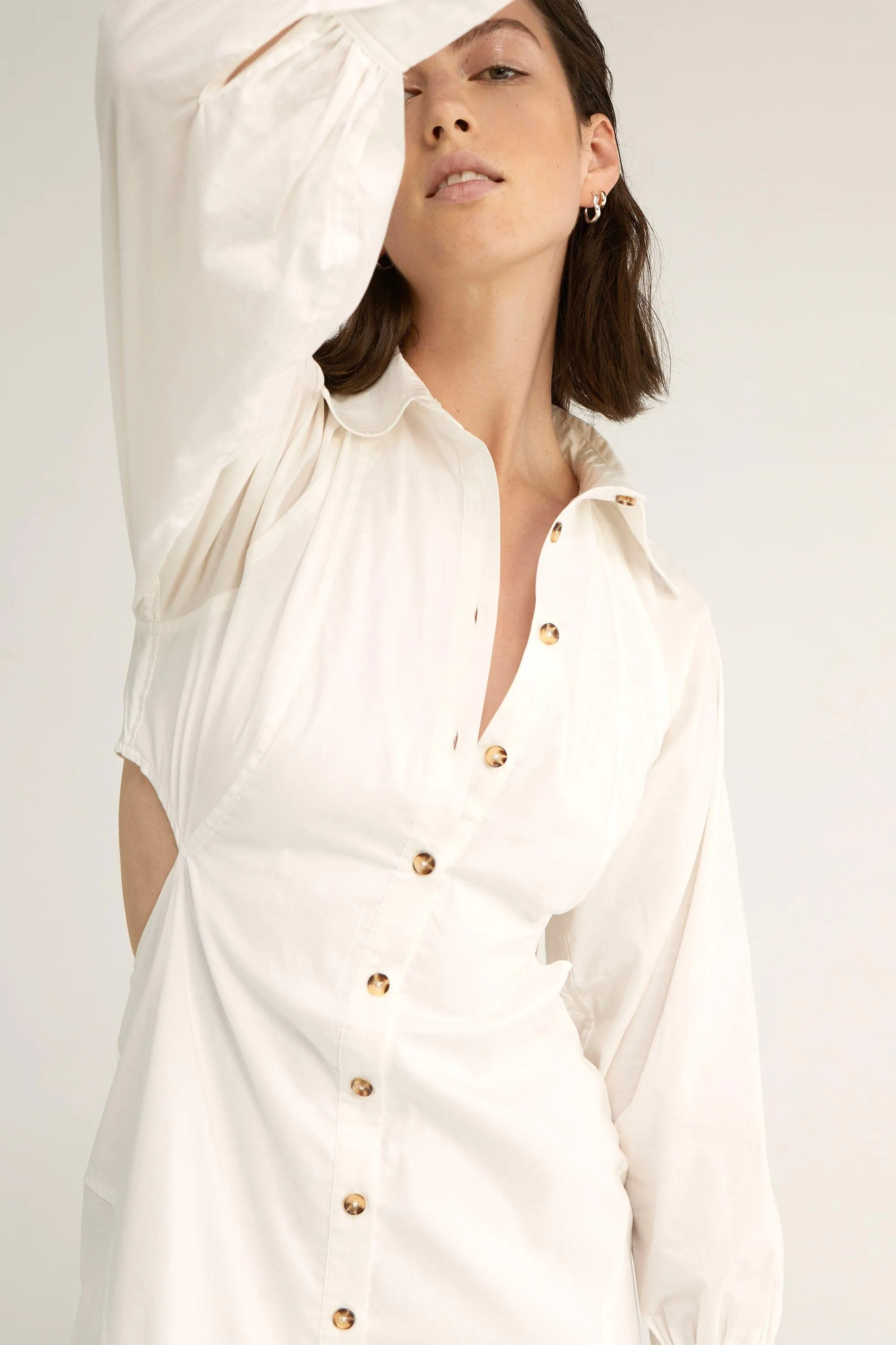 GARDEN PARTY MAXI SHIRT DRESS | WHITE