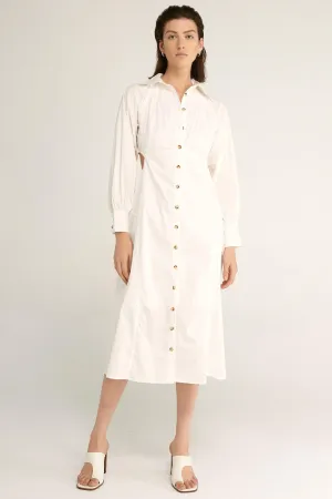 GARDEN PARTY MAXI SHIRT DRESS | WHITE