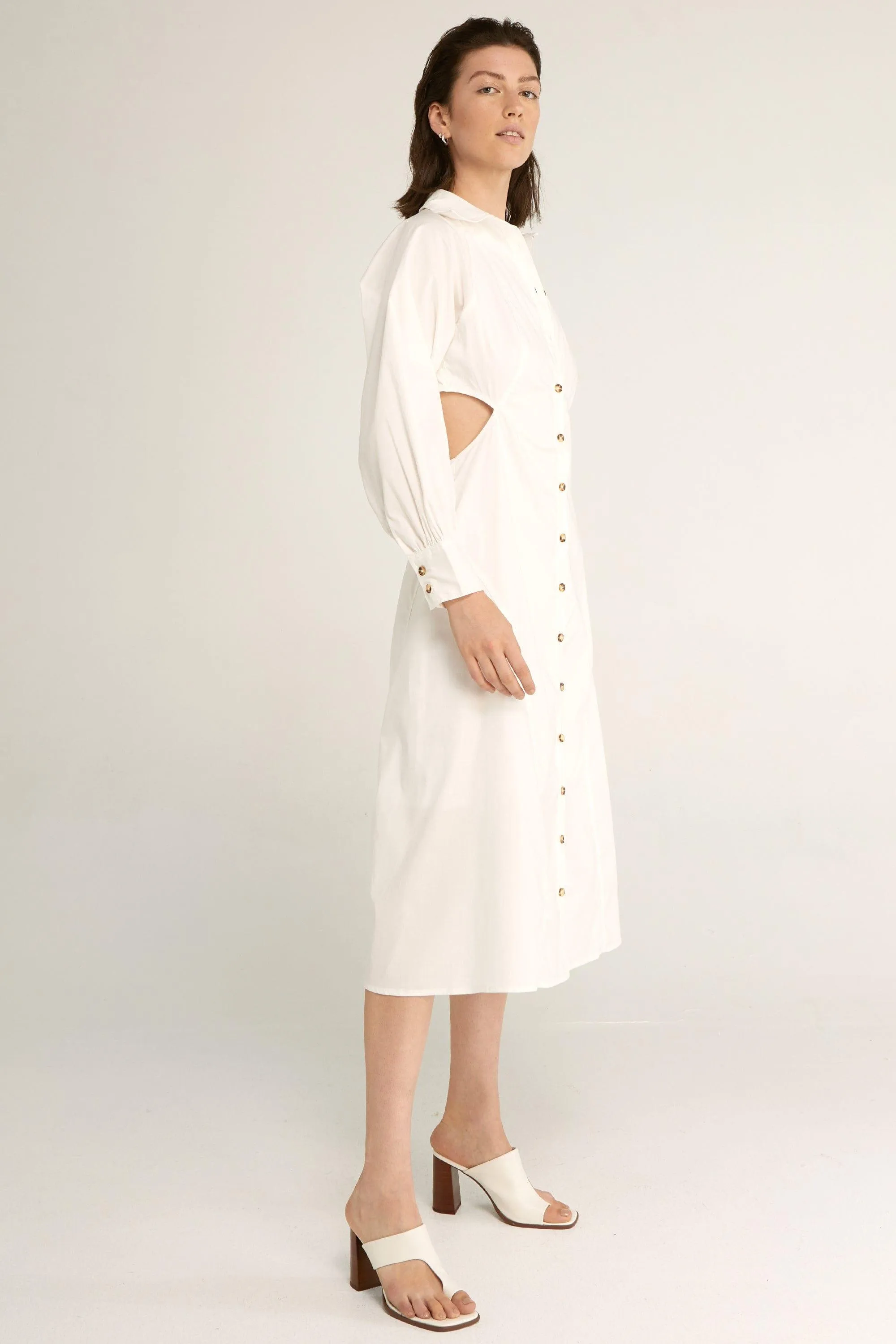 GARDEN PARTY MAXI SHIRT DRESS | WHITE