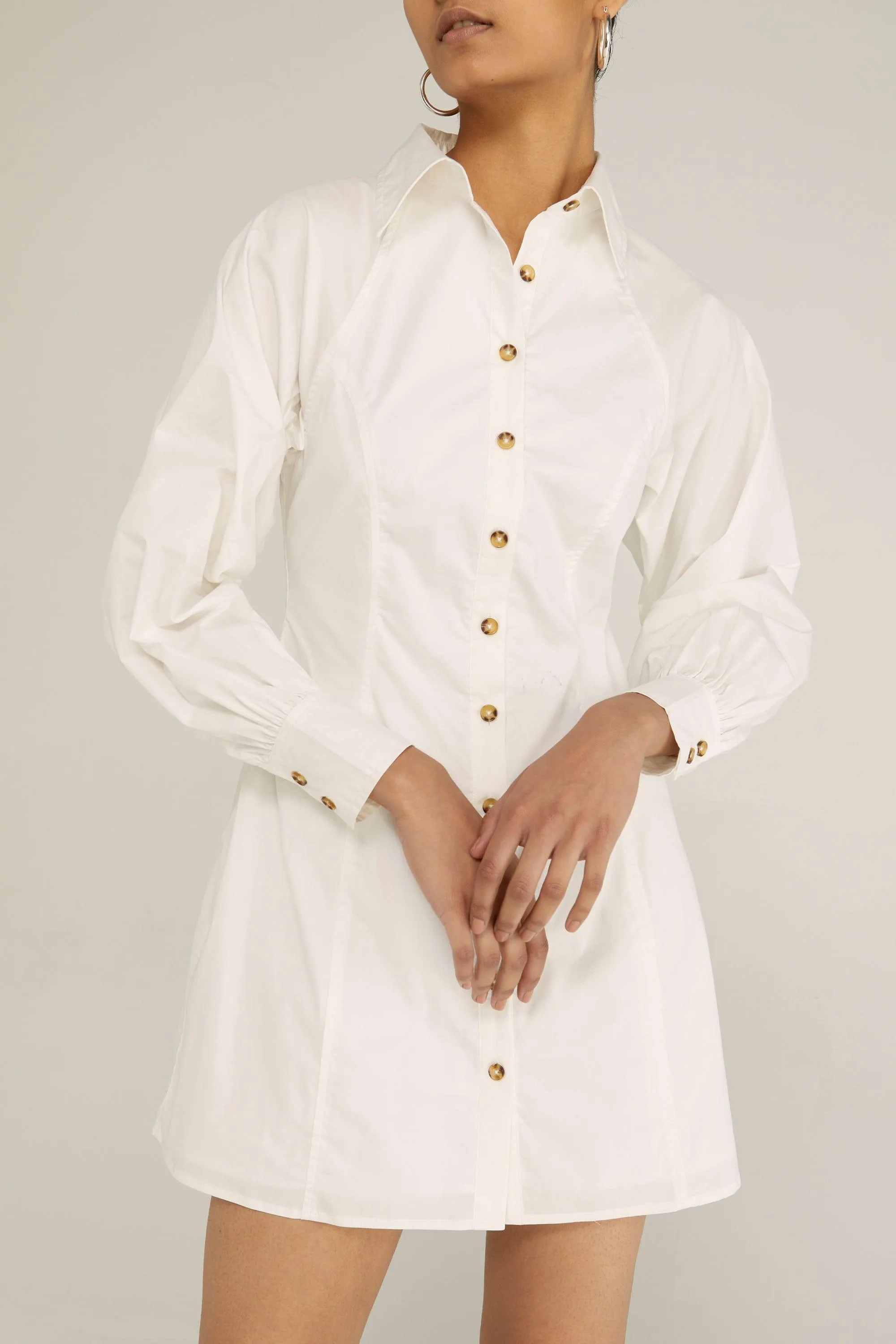 GARDEN PARTY SHIRT DRESS | WHITE