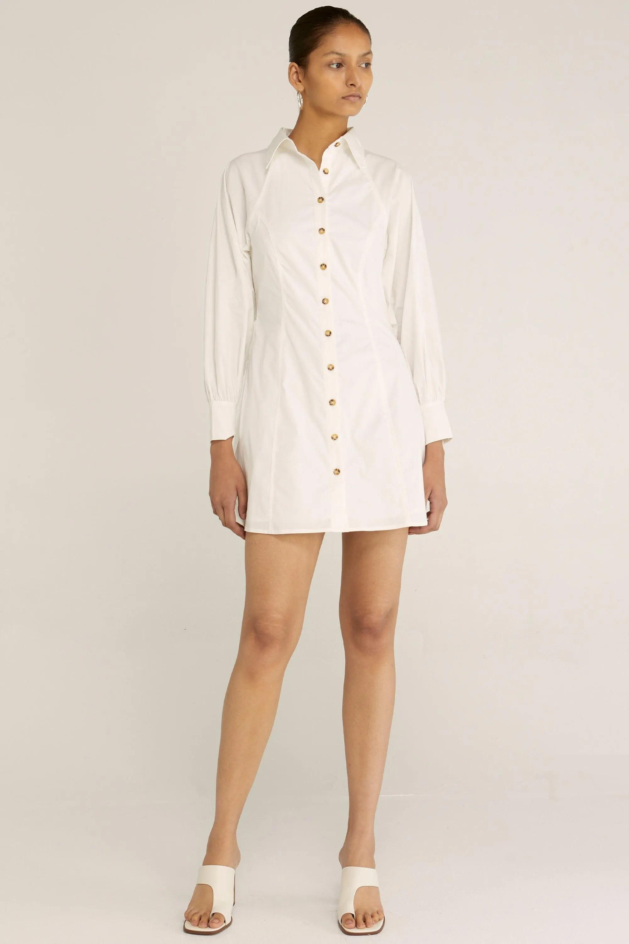 GARDEN PARTY SHIRT DRESS | WHITE