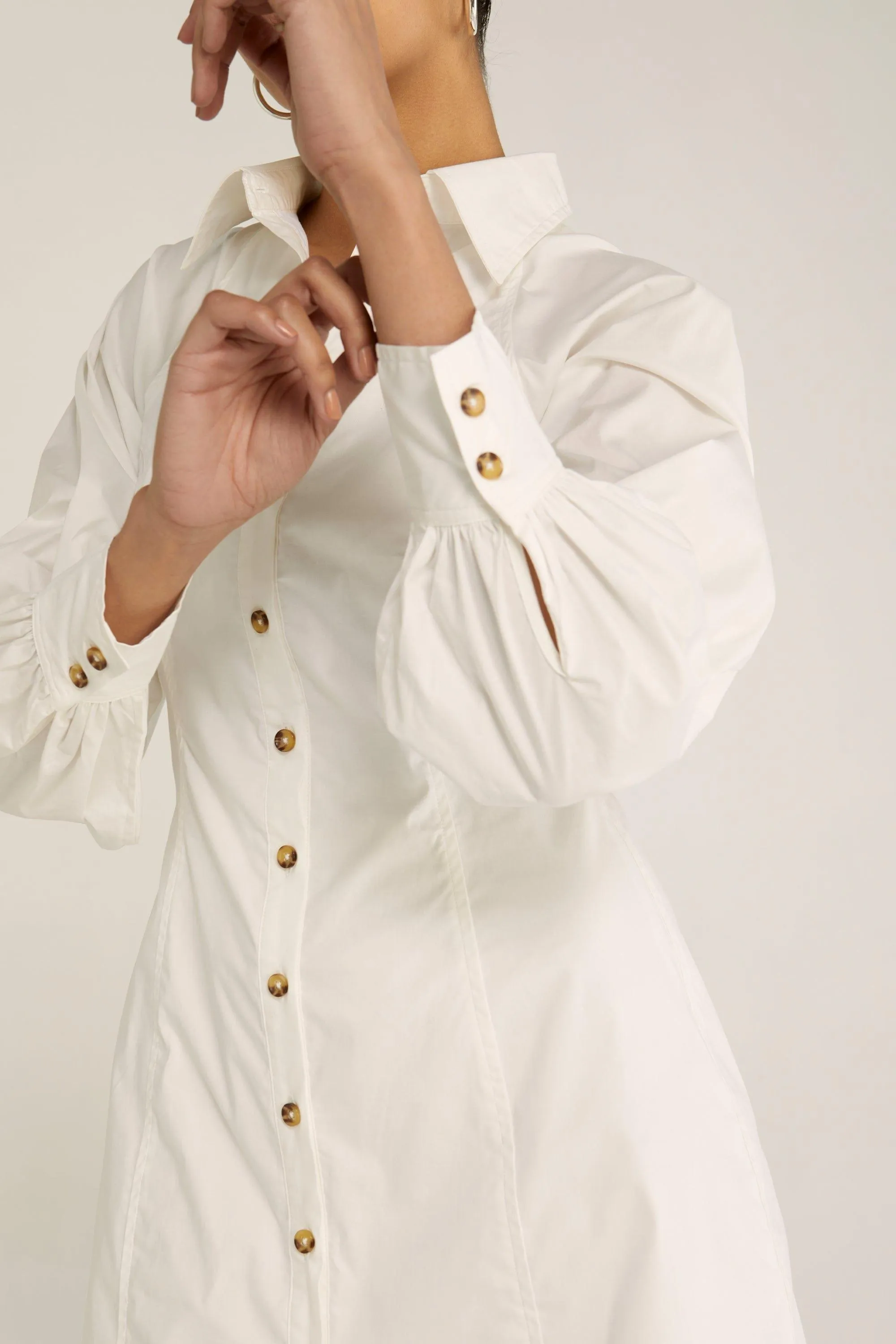 GARDEN PARTY SHIRT DRESS | WHITE