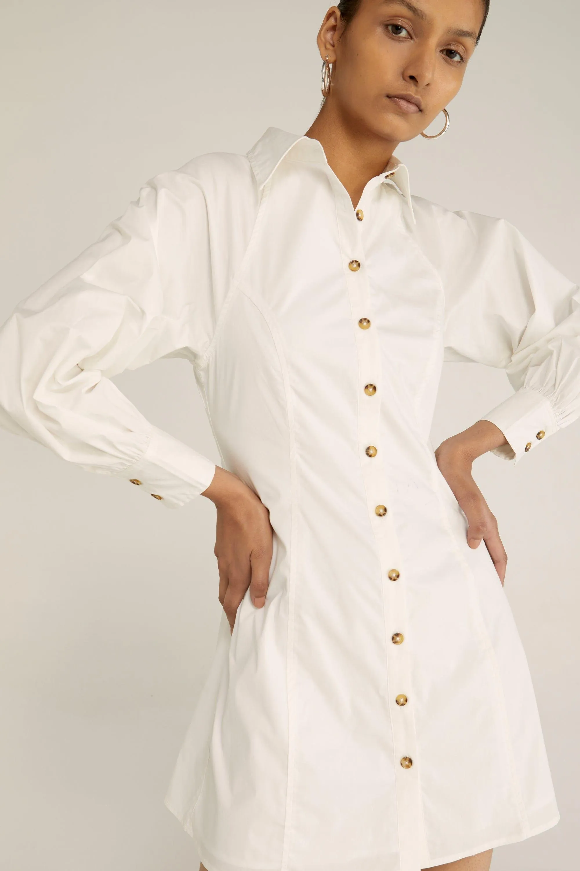 GARDEN PARTY SHIRT DRESS | WHITE