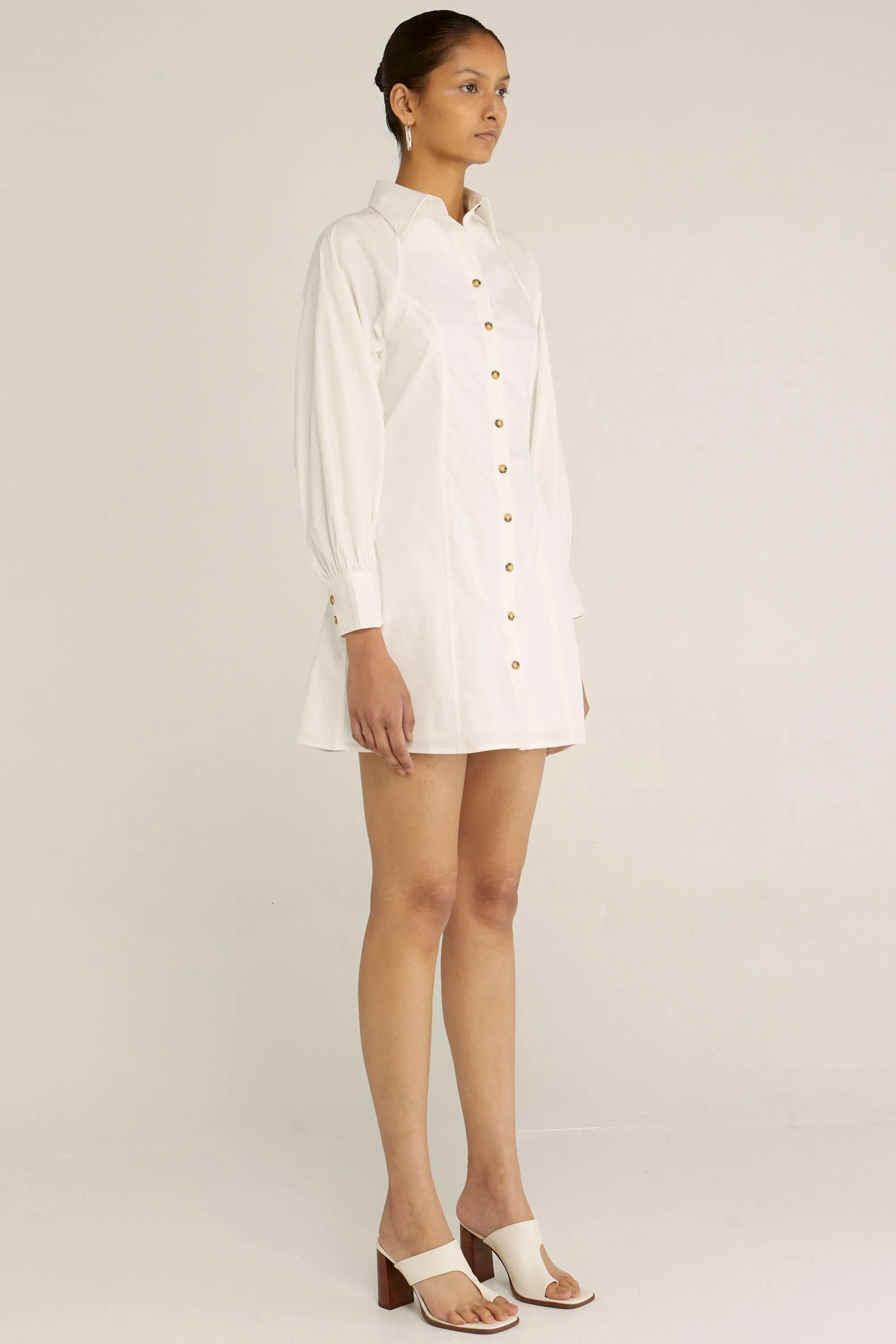 GARDEN PARTY SHIRT DRESS | WHITE