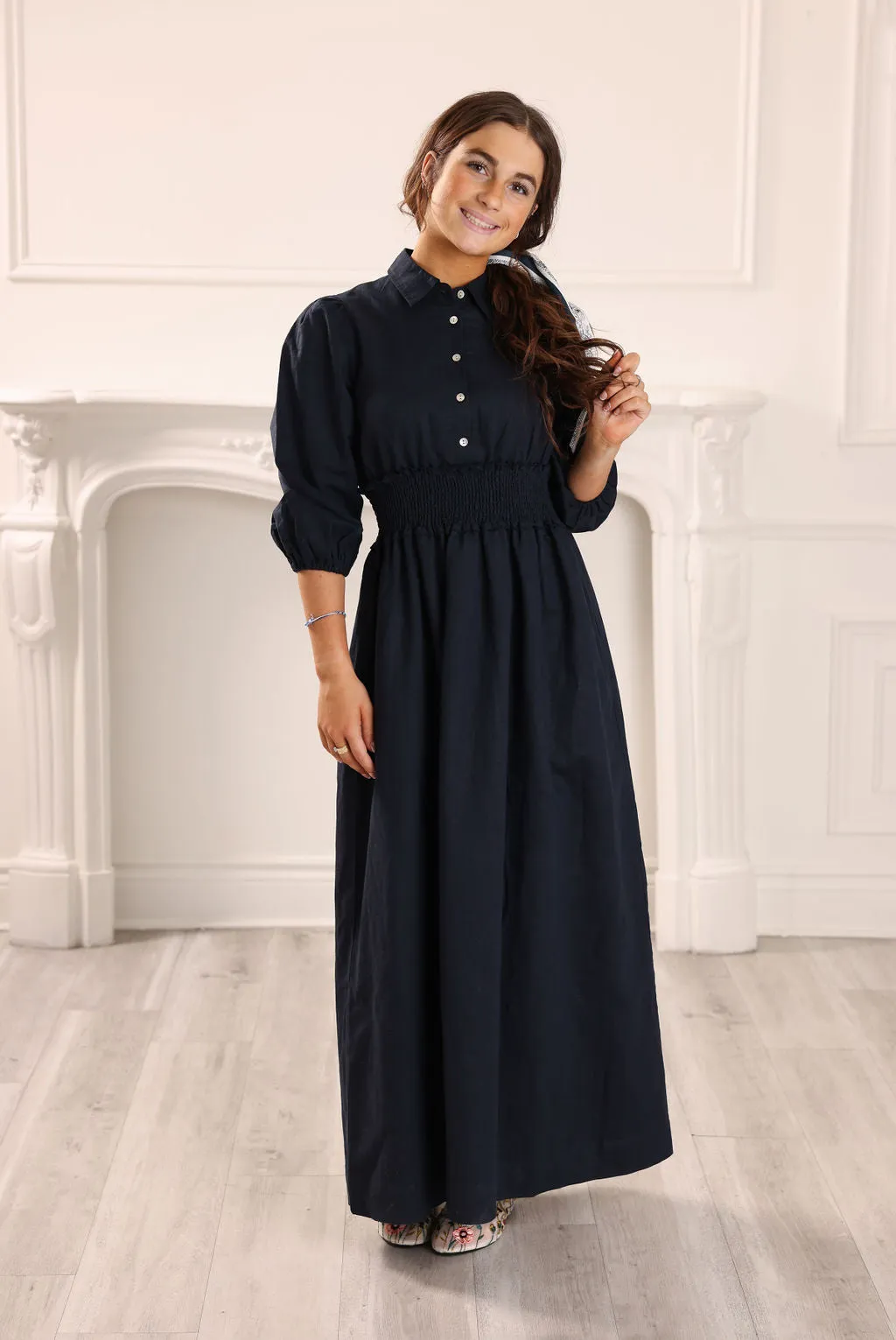 Gem Navy Shirt Dress