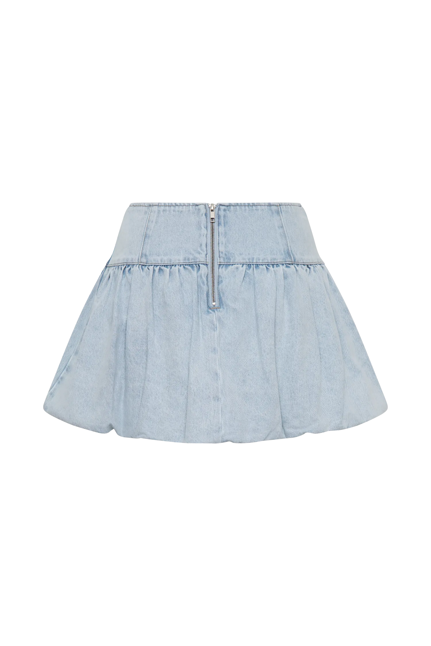 Genia Denim Bubble Mini Skirt - Light Blue
