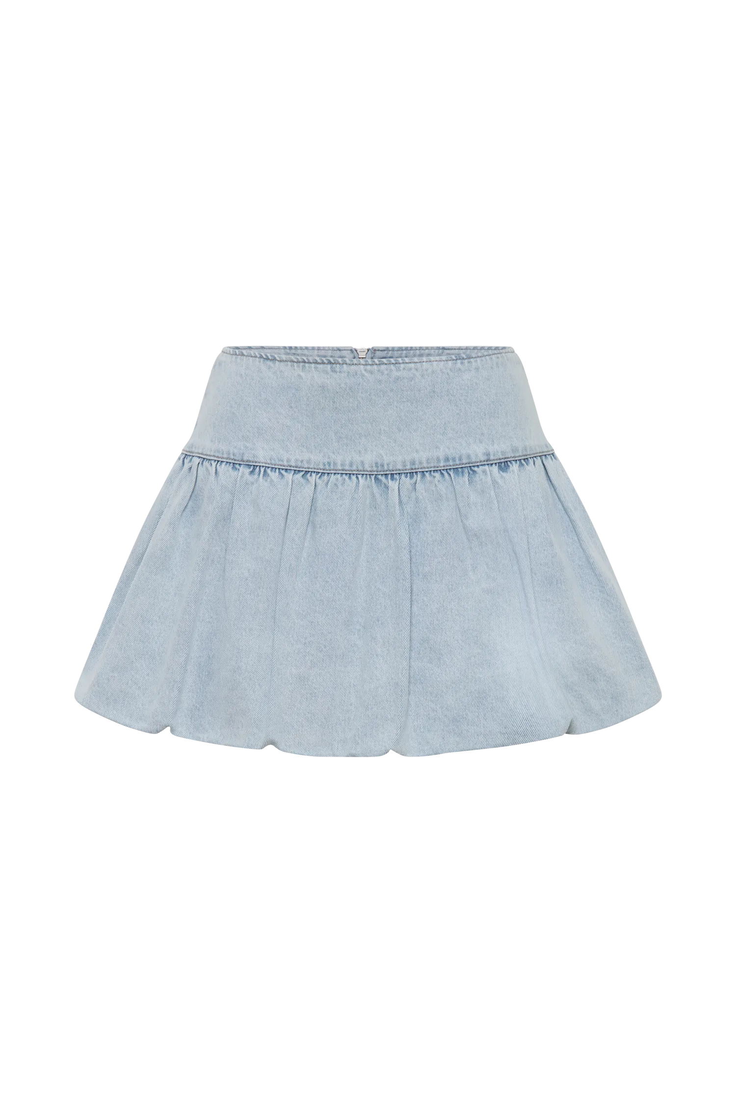 Genia Denim Bubble Mini Skirt - Light Blue