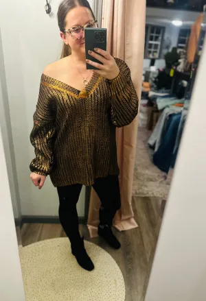 Gold Metallic Sweater