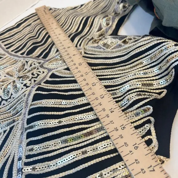 Gold Sequins Dress Black Gold Flapper Dress Size Medium