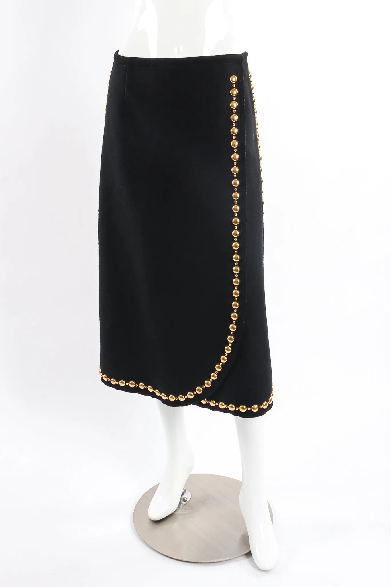 Gold-Studded Wrap Skirt