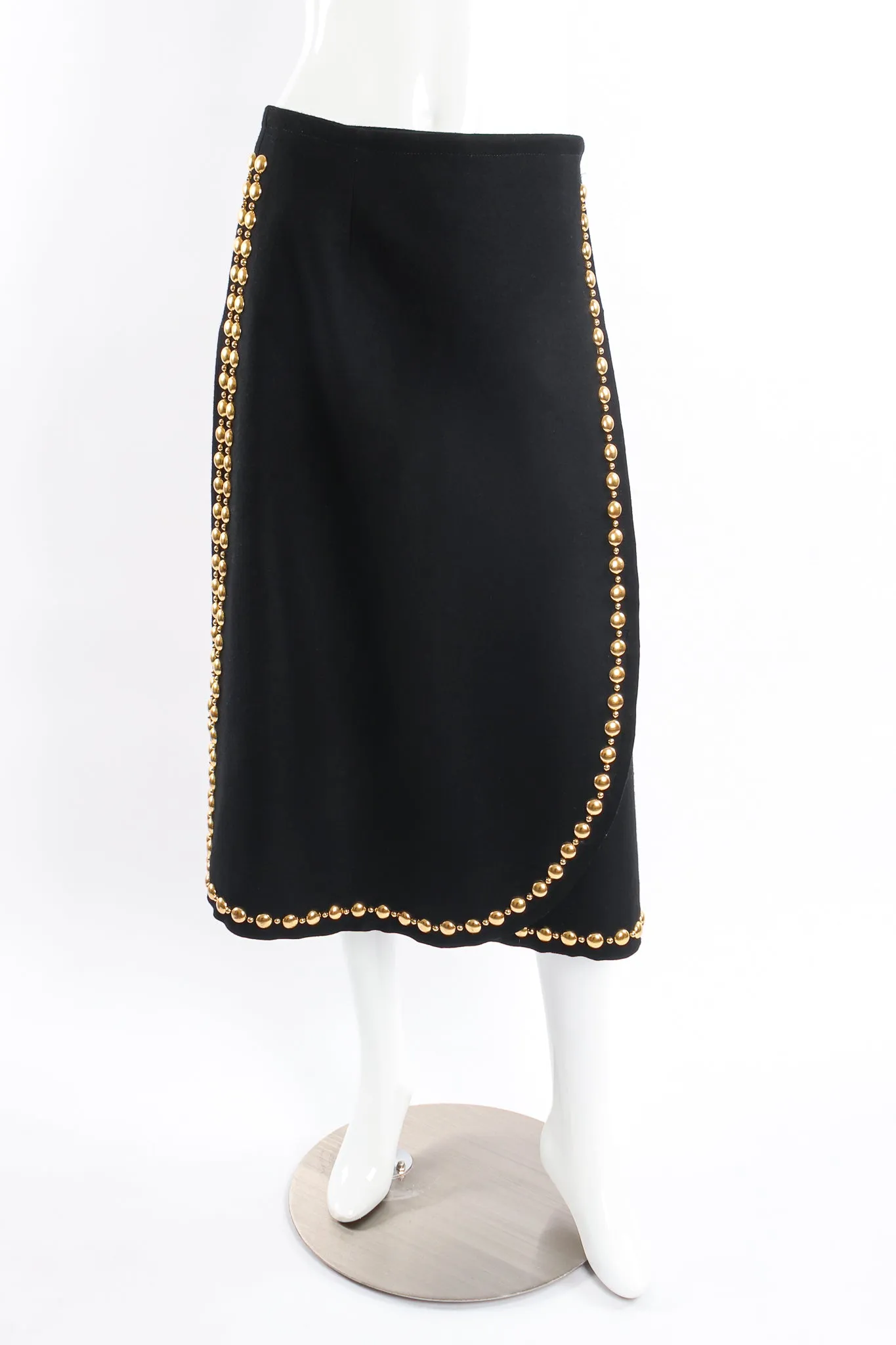 Gold-Studded Wrap Skirt