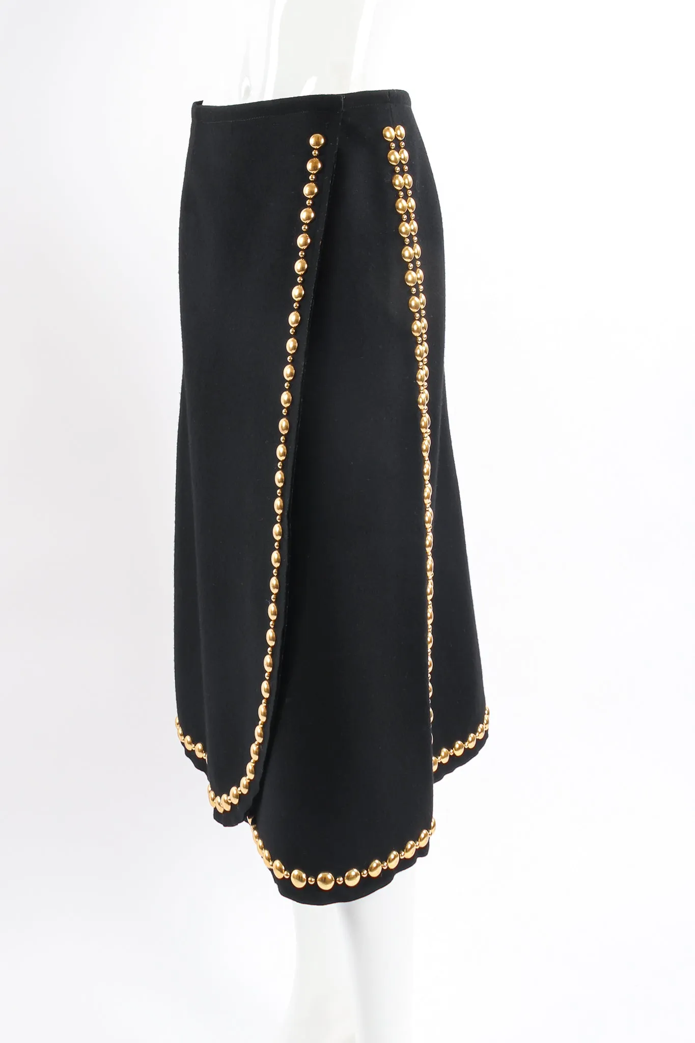 Gold-Studded Wrap Skirt