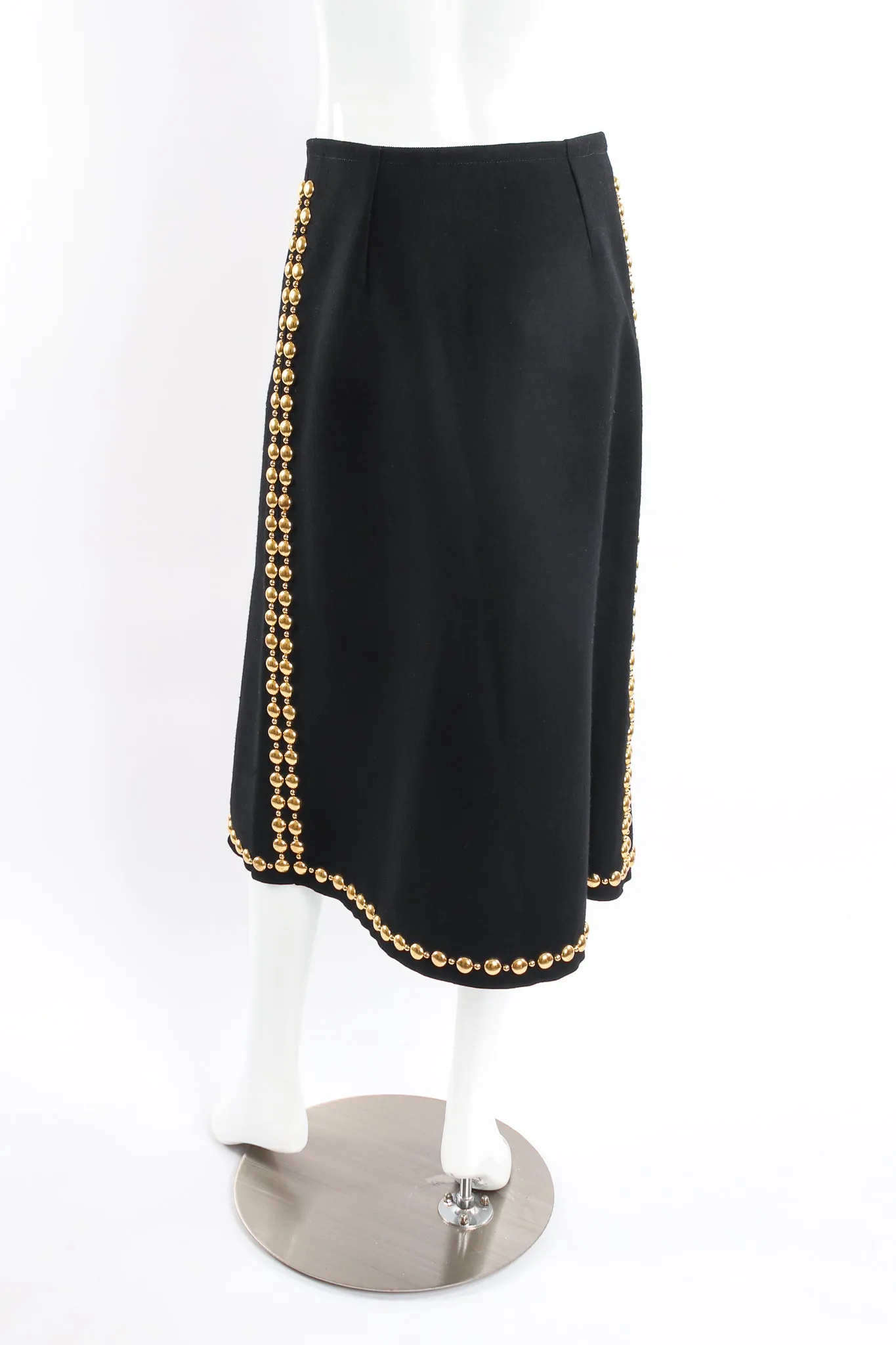 Gold-Studded Wrap Skirt