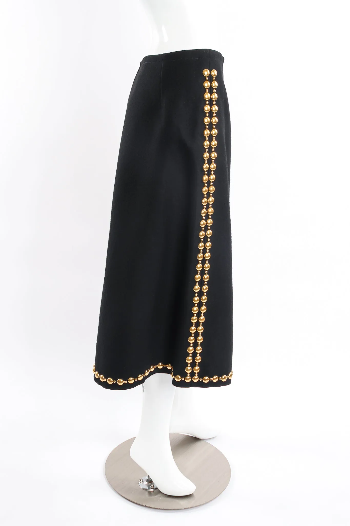 Gold-Studded Wrap Skirt