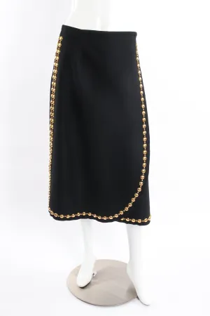 Gold-Studded Wrap Skirt