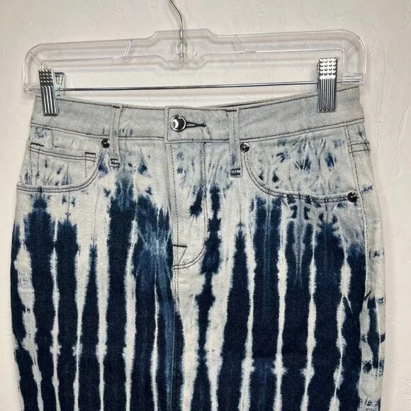 Good American Shibori Tie Dye Mini Jean Skirt Size 2 Summer spring